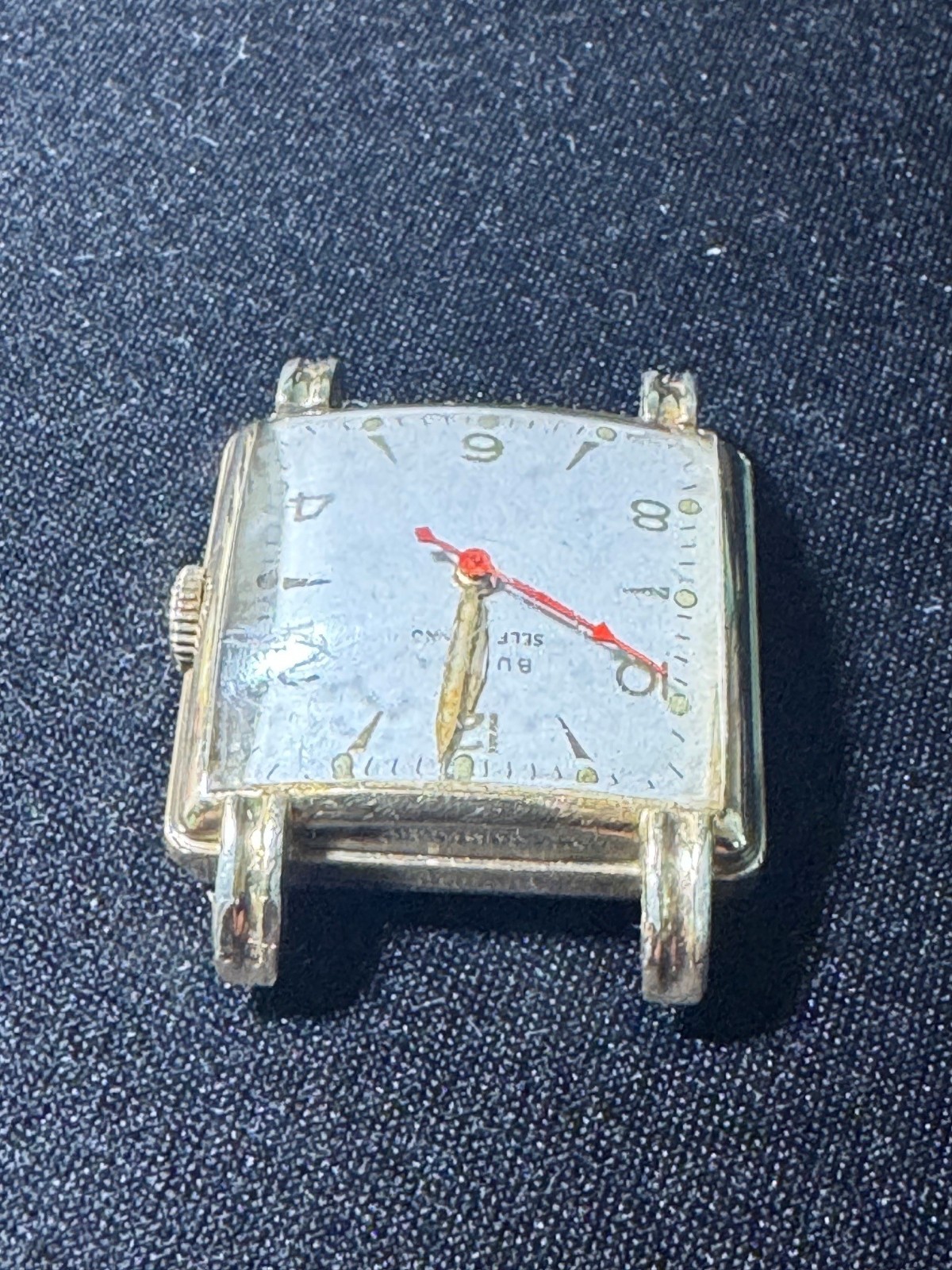 1950 Vintage Bulova Square Gold Watch – Non-Working Parts Watch.