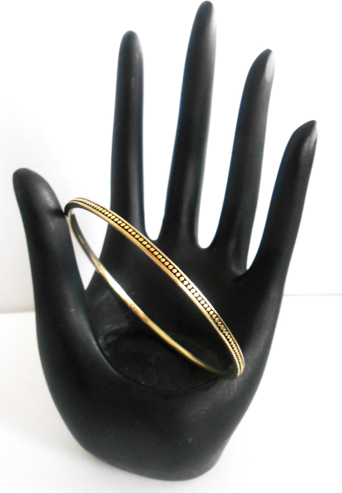CAbi 925 STERLING SILVER GOLD TONE DOT DESIGNER BANGLE BRACELET- FREE SHIPPING!