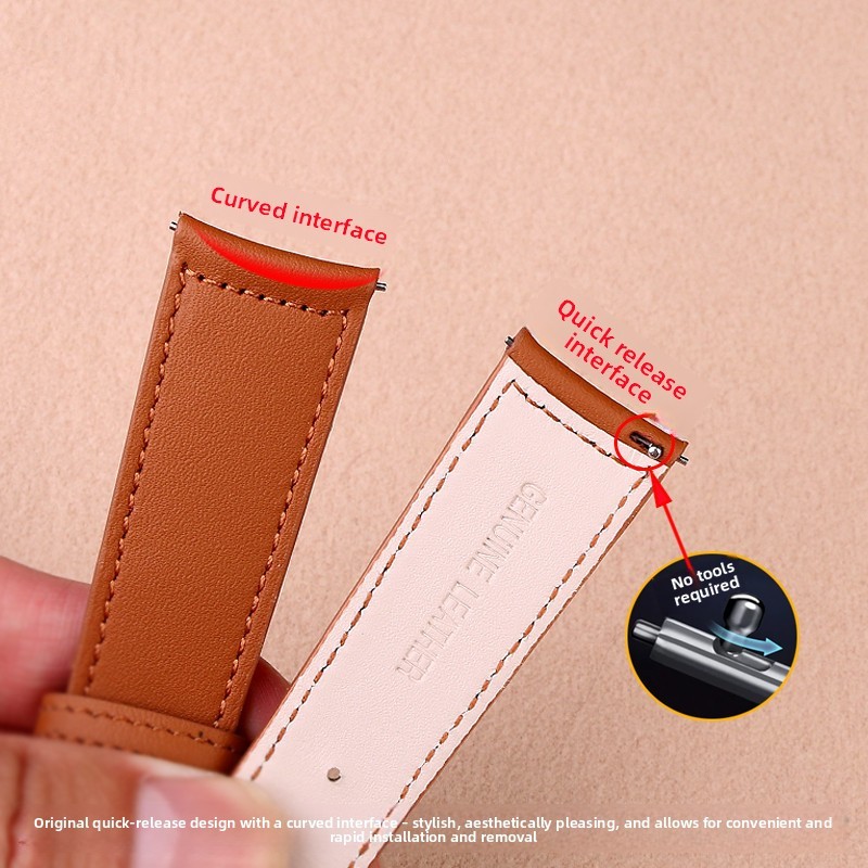 For Jaeger-LeCoultre Curved Quick Release Genuine Leather Watch Strap 19 20 21mm
