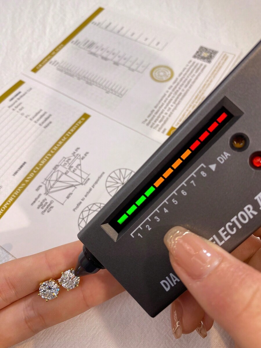 4.0 Ct TW Moissanite Solitaire Stud Earrings 14K Yellow Gold Certified FL/D Gift