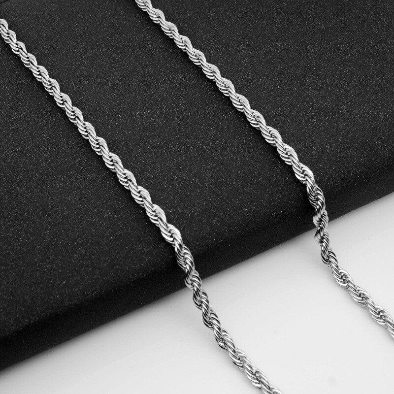 Wholesale Stainless Steel Twist Rope Chain Necklace For Pendants Mens & Womens