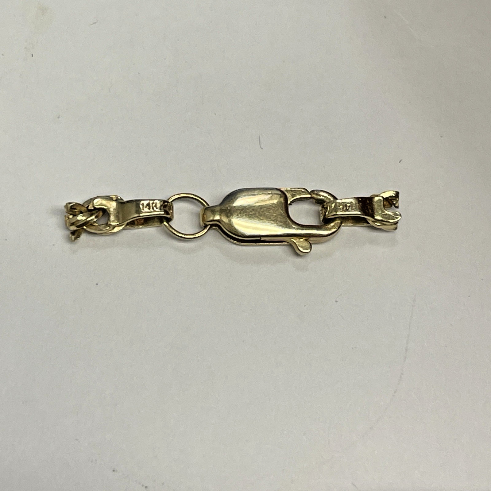 14k Yellow Gold Lobster Clasp & Jump Ring Flat Chain End 4 x10mm 0.5g Ma Bolivia