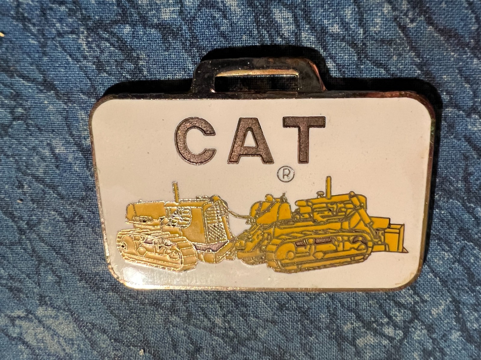 Yellow White and Black, Cat- Caterpillar large Crawler & Dozer Watch Fob