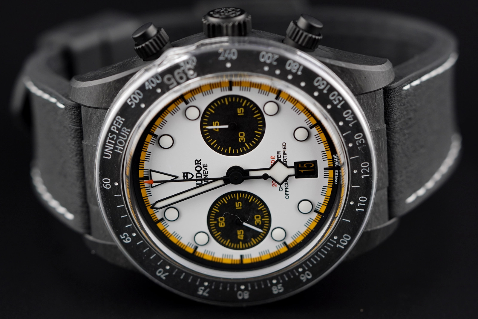 Tudor Black Bay Chrono White Hybrid Rubber Leather Strap M79377KN Complete 2026