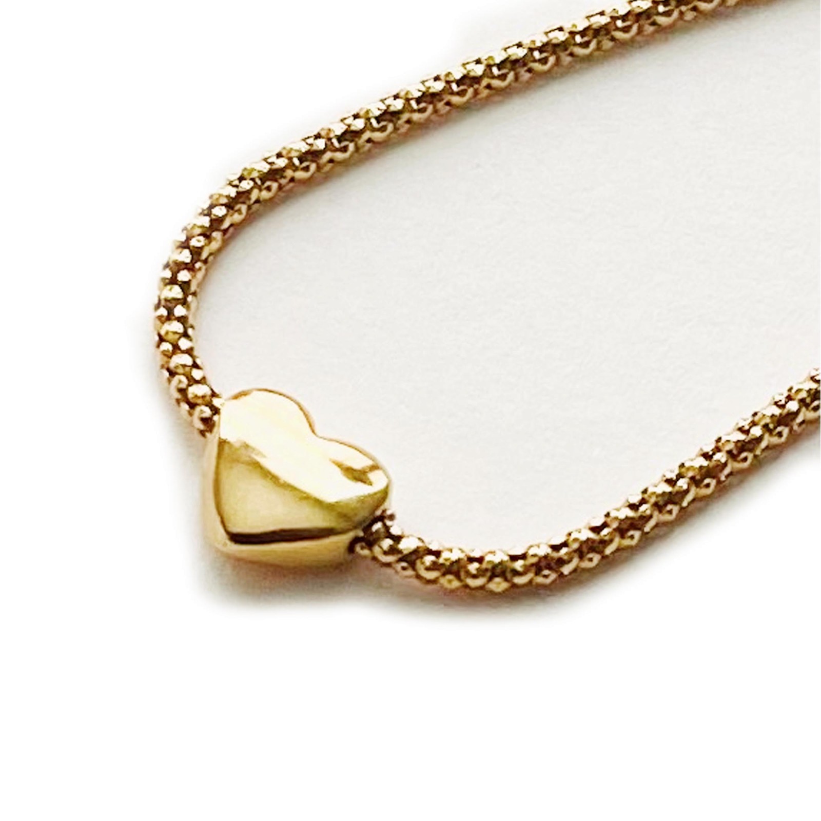 14K Gold Heart Necklace Vintage UnoAErre Italy 585 1AR 17″ 4.53g Estate Jewelry