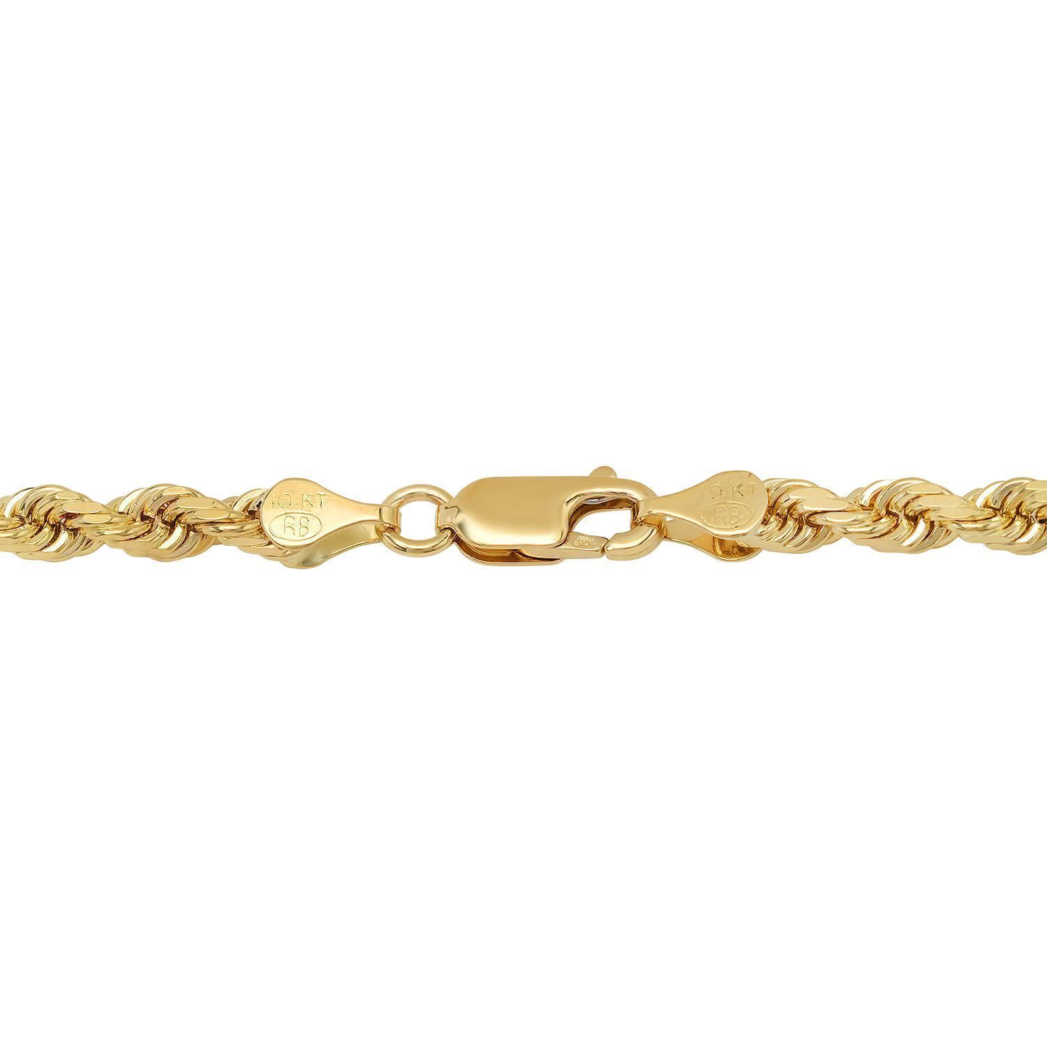 Solid 10k Yellow Gold 4mm-6mm Diamond Cut Rope Chain Pendant Necklace Sz 18″-30″