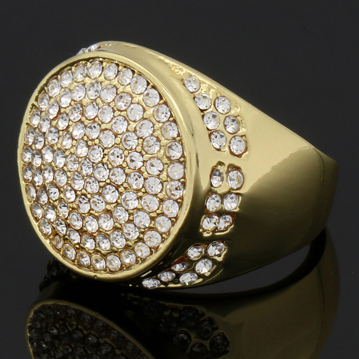 14K Gold Plated 4 Rings Bundle w/Medusa Cubic-Zirconia Size 7 8 9 10 11 12)