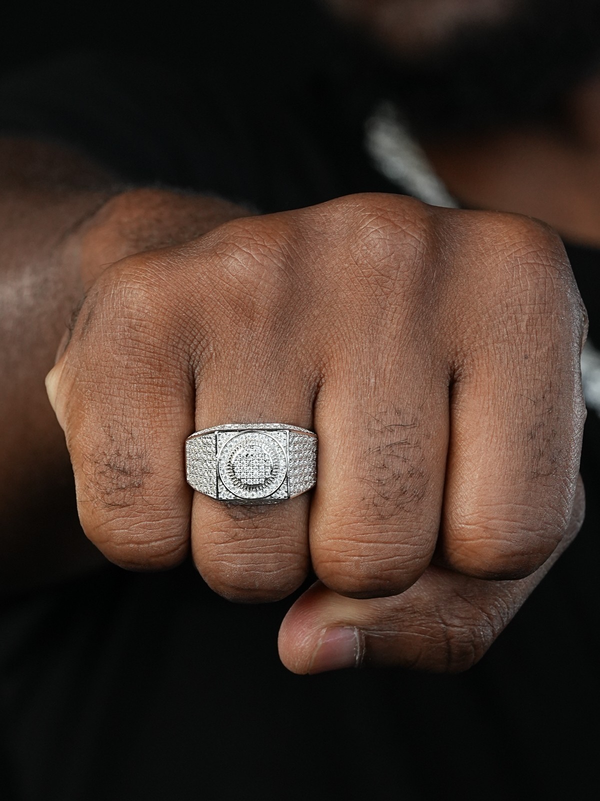 Real 925 Silver Mens Hip Hop Square Iced MOISSANITE Ring – Passes Tester W. GRA