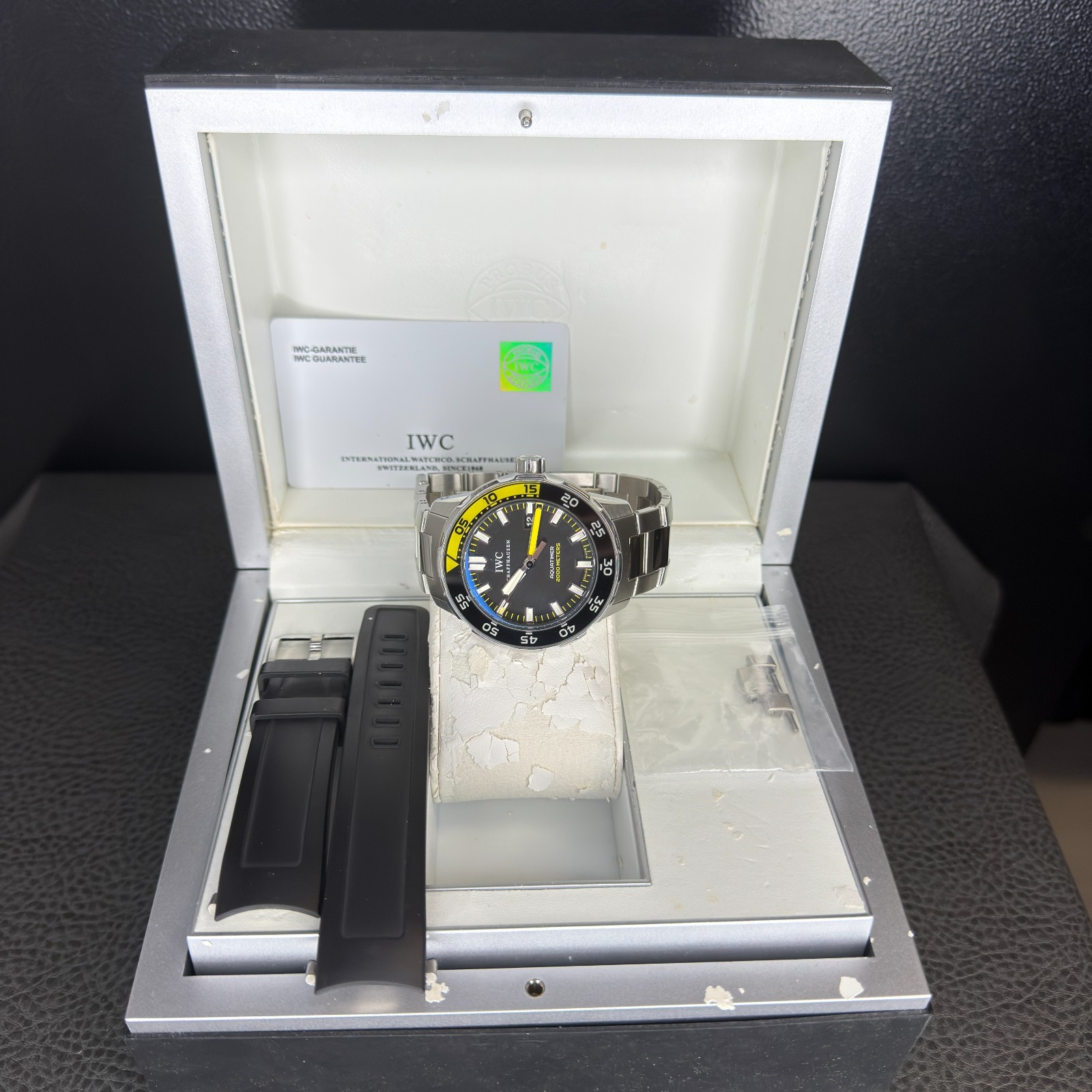 IWC Aquatimer 44mm Automatic 2000 IW356808 Bracelet & OEM Rubber Strap Box Card