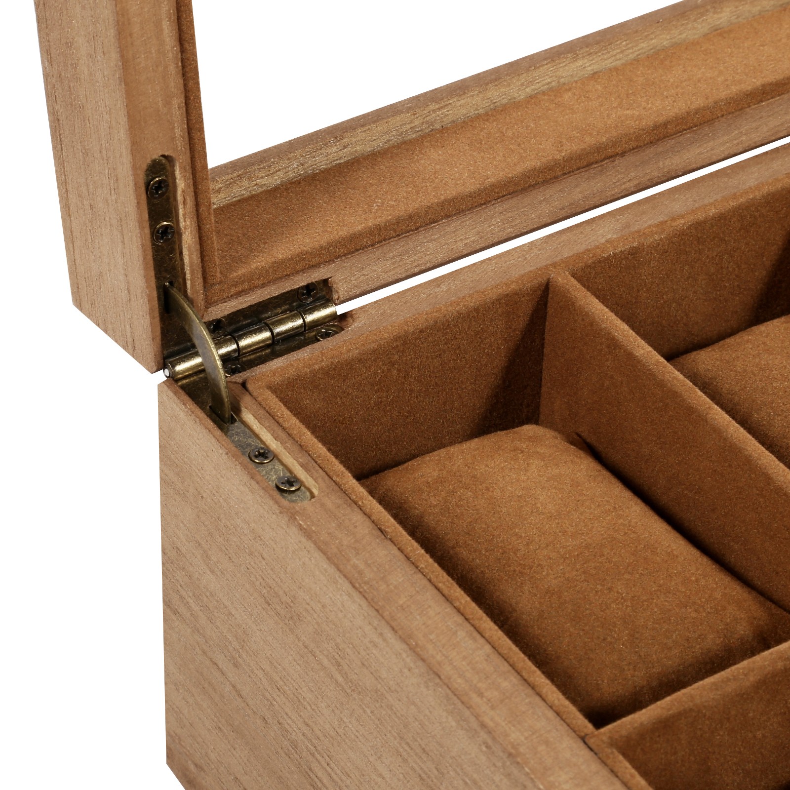 8 Slots Watch Box Solid Wood Watch Case Jewelry Storage Glass Lid Display Case