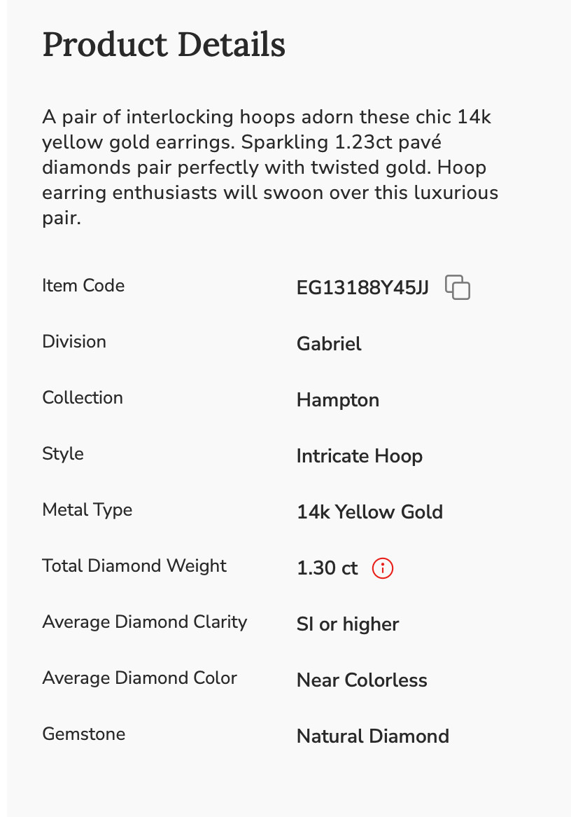 Gabriel & co twisted diamond hoop oval earrings