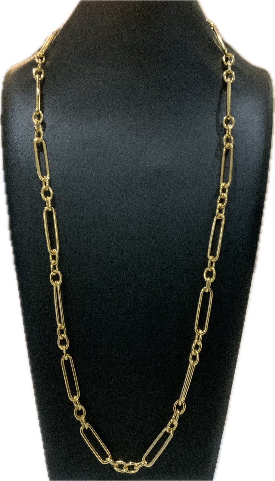 Ann Taylor Designer Gold Tone Paper Clip Chain Necklace New With Tags 30 Inches