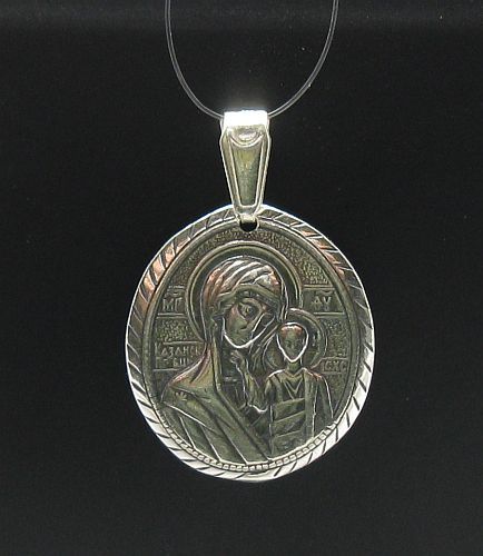 Handmade Sterling Silver Pendant Hallmarked 925 Mother Of God PE000232 Empress