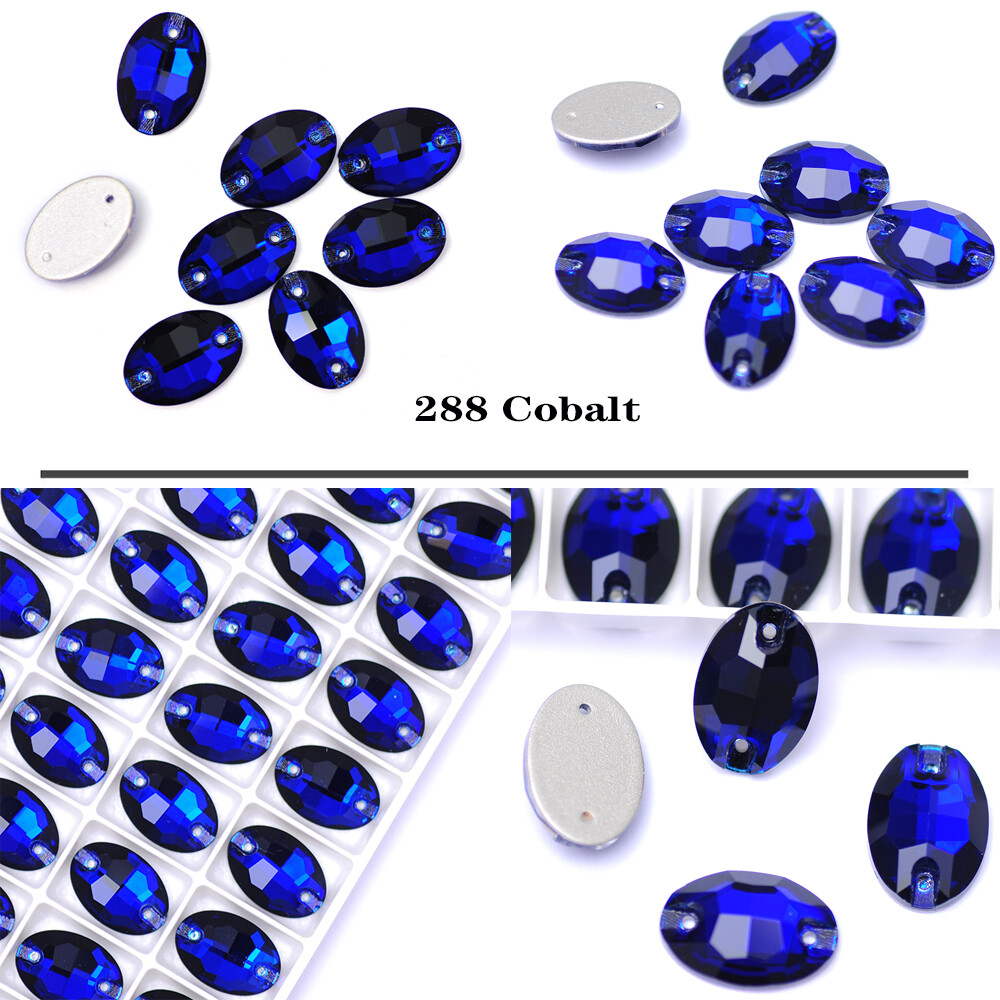 Oval Glass Sewing Strass Flat Back Sew On Crystal Loose Rhinestone for Mask DIY