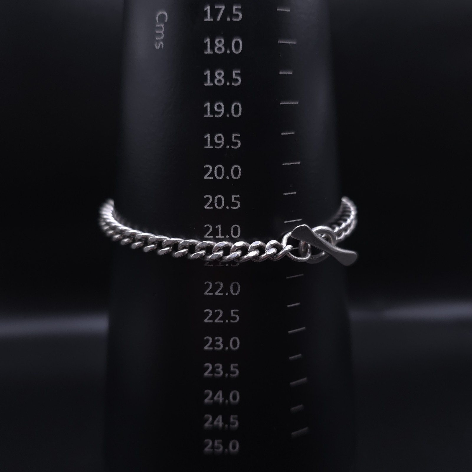 Sterling Silver London 925 Curb Bracelet Toggle T-Bar Clasp 22cm 5mm 15.95g