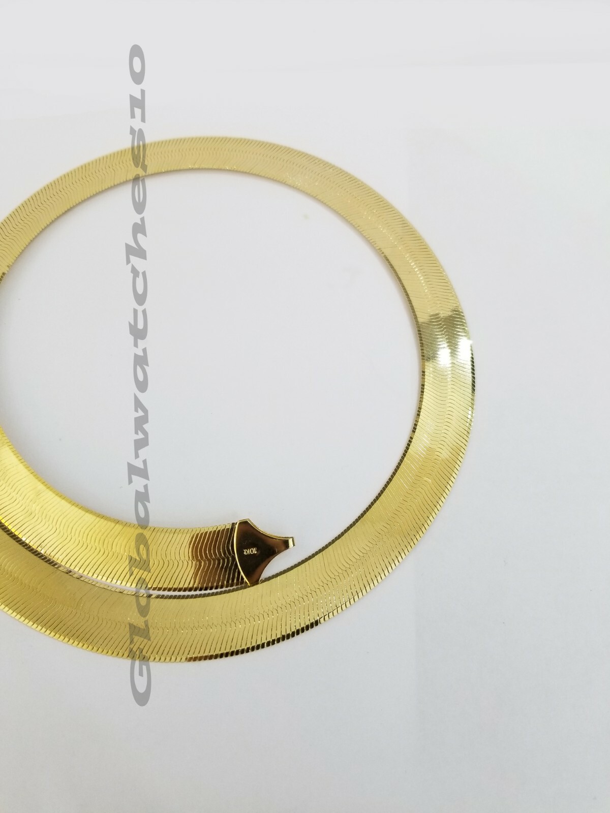 REAL 10k 15mm Yellow Gold Herring Bone Chain Necklace 20 Inch Men Women, SALE