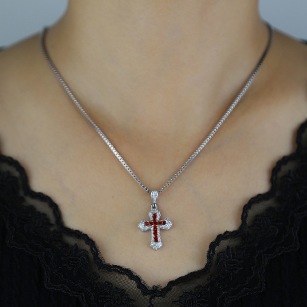 5AAA+ CZ Hip Hop Iced Out Bling CROSS Pendant Necklace 14k Real Gold Plated