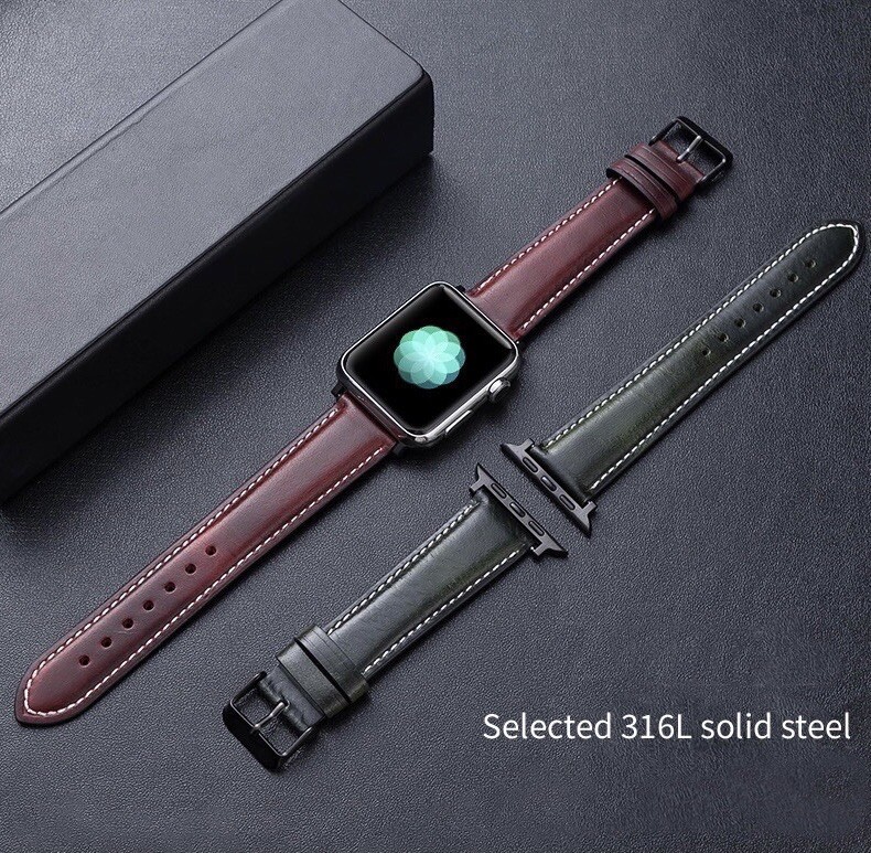 For Apple Watch Band Premium Leather iWatch Strap 38 40 42 44mm Series 6/5/4/3/2