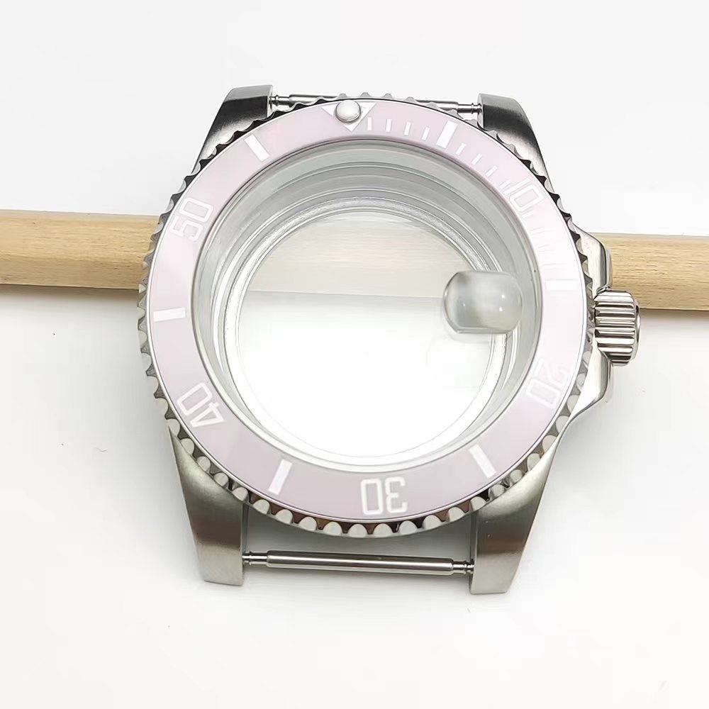 Sapphire Glass Watch Case 40mm Fit NH34 NH35 NH36Silver transparent bottom shell