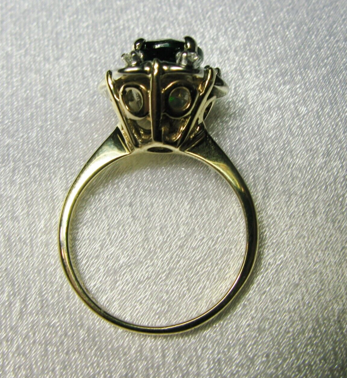 Chrome Diopside(1.95ct!)+ Diamonds(.4ctw) Gold(14K) Ring, 100%Natural, Size 6