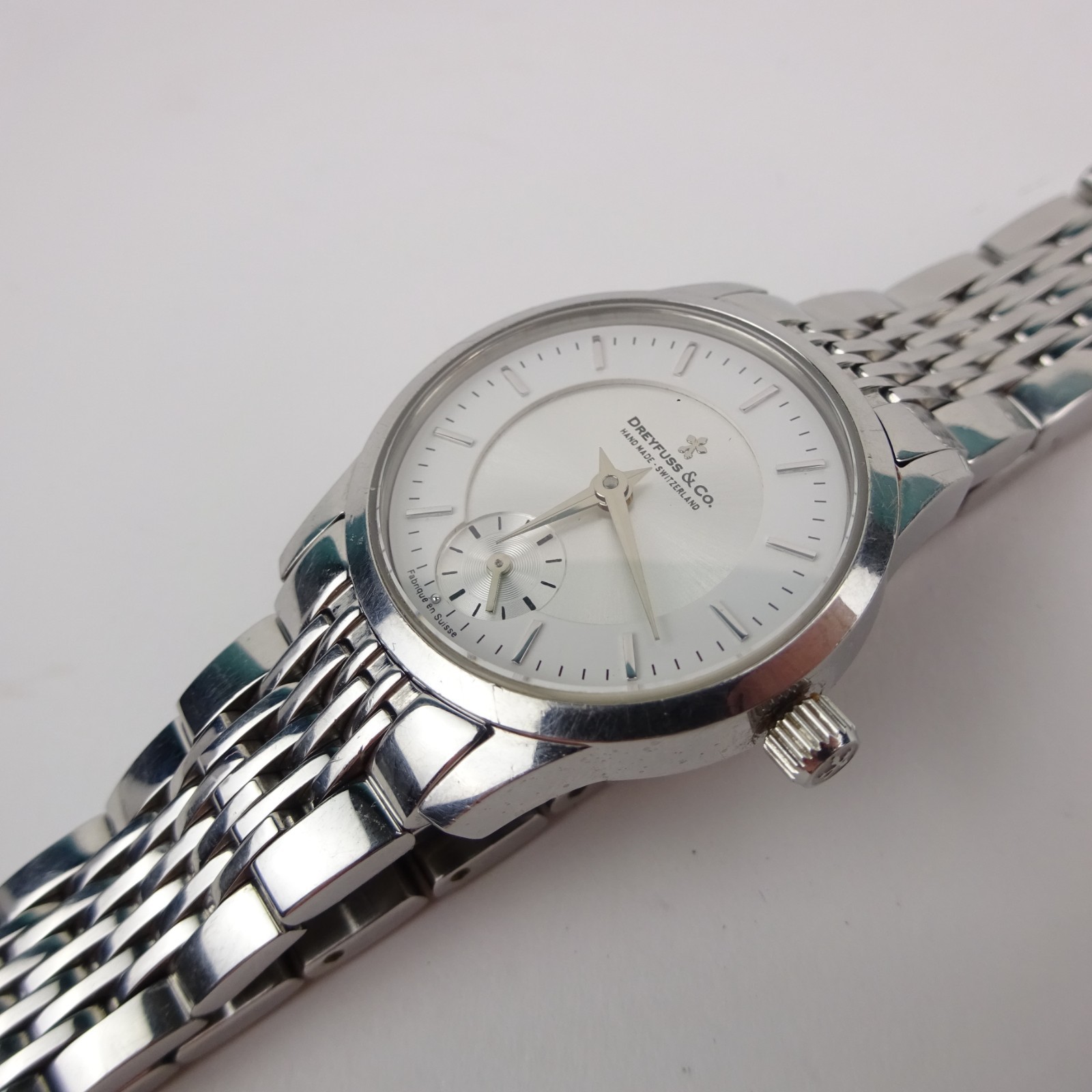 Dreyfuss & Co 1946 Watch Stainless Steel Silver Dial Classic Women’s