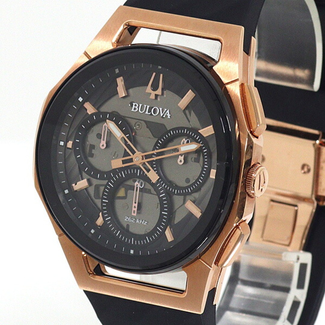 Bulova Men’s Curv SS Silicone Rubber Quartz Chronograph Watch From Japan