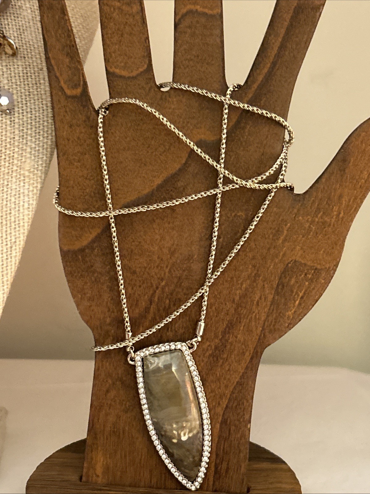 White House Black Market 3 Piece Lot of Long Necklaces Pearl Glass Metal Stone