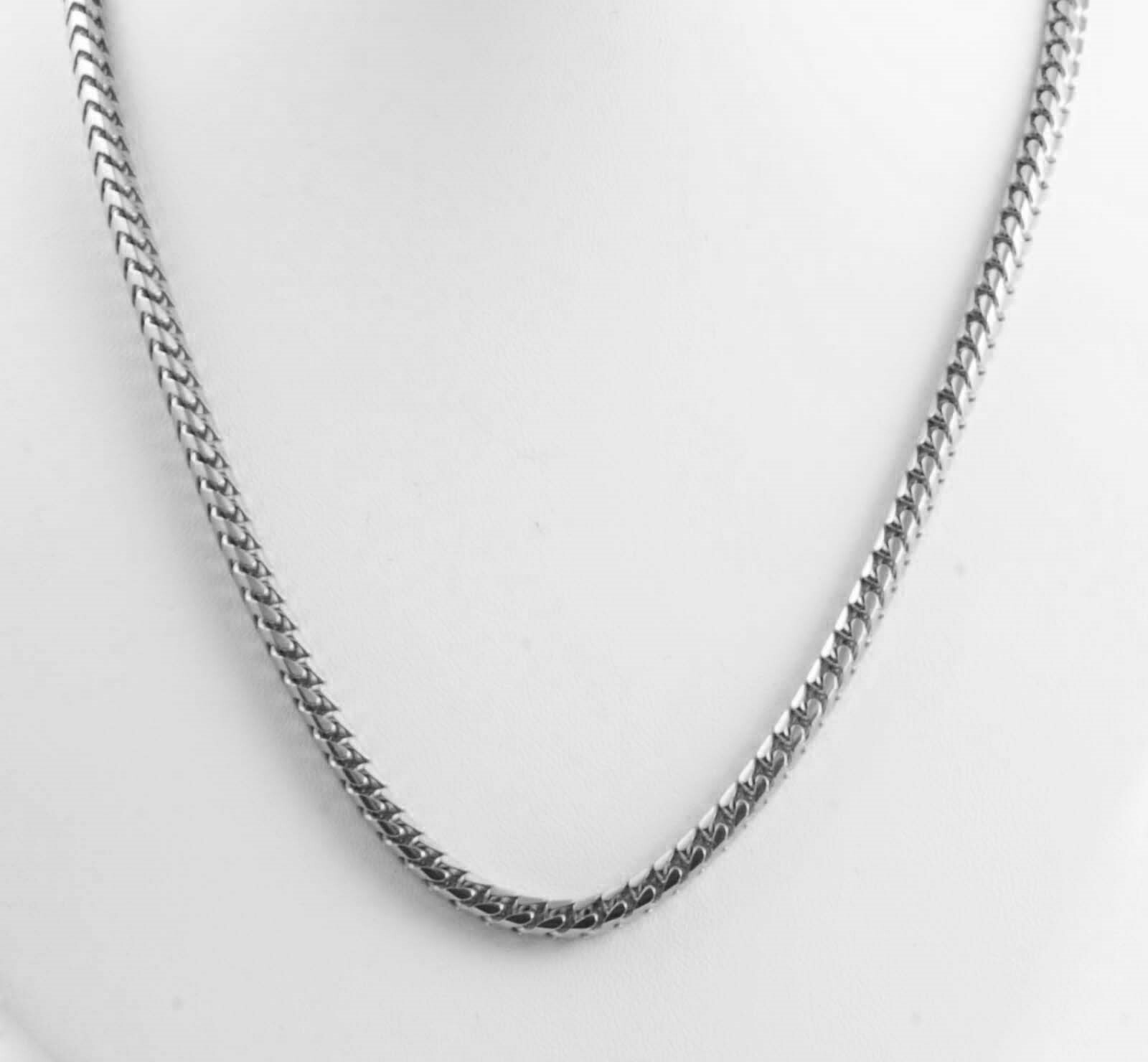 3.6mm 22″ 45.70 gm Solid 14k Gold White Men’s Women’s Franco Chain Necklace