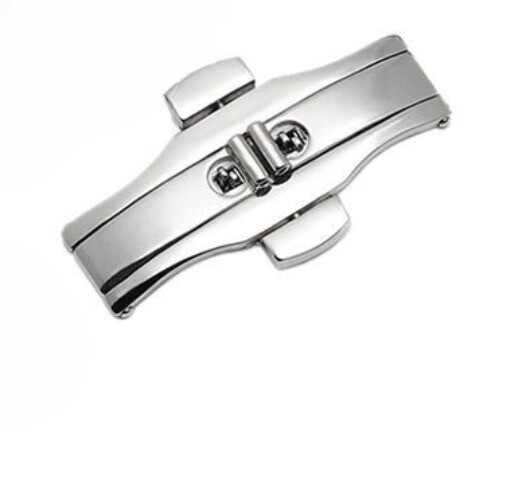 Quality Butterfly Double Push Watch Buckle Stainless Steel Folding Clasp 15-29mm