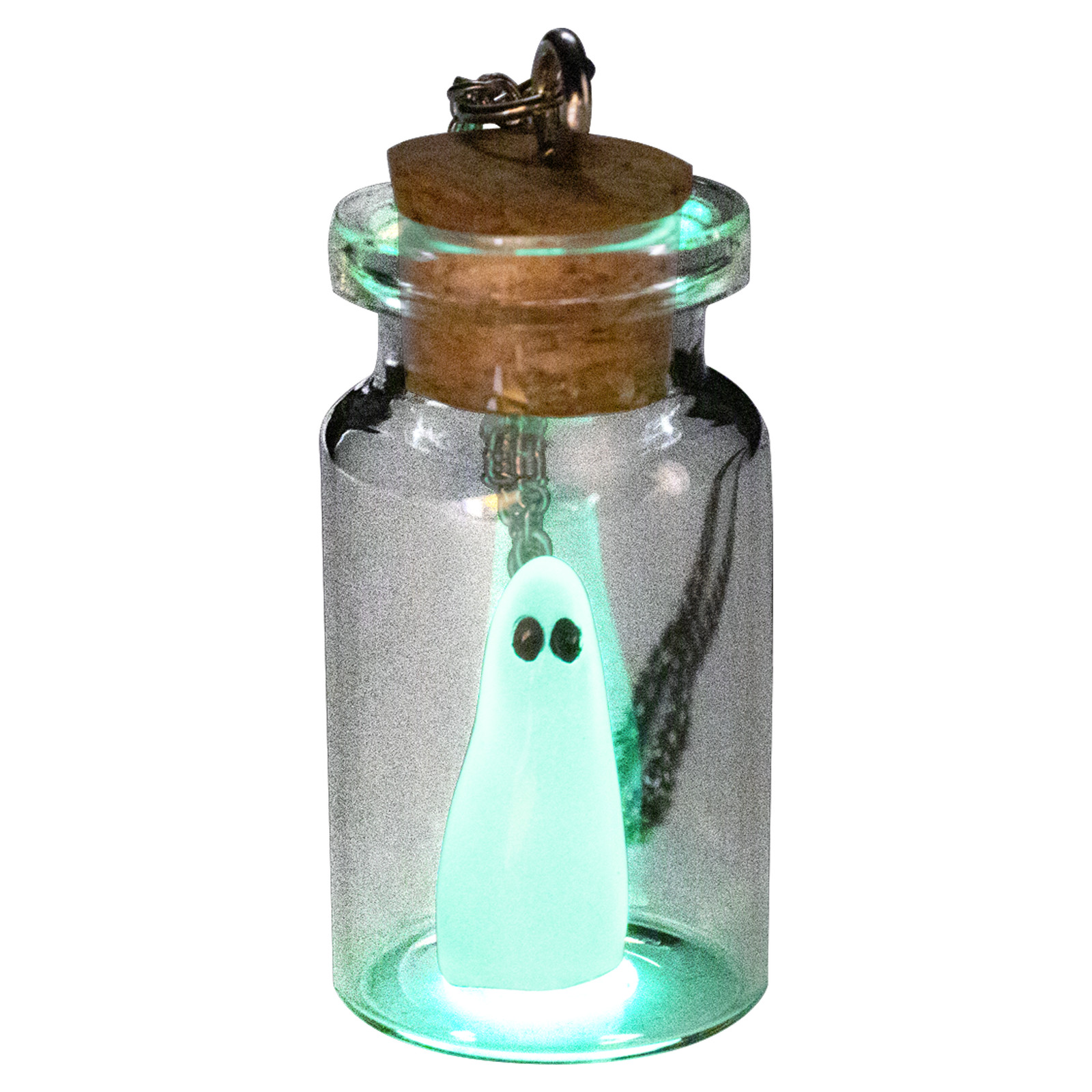 AlterImage Ghost In A Bottle Necklace Glow In The Dark Pendant Green Includes