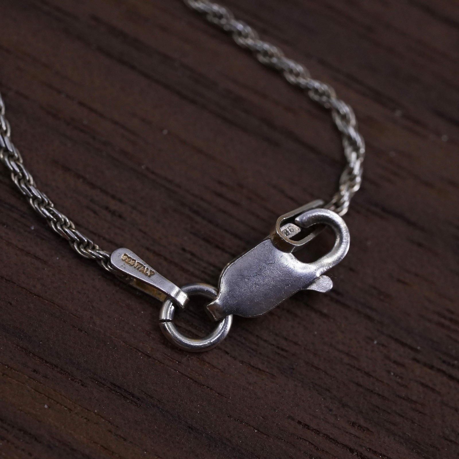 20″ 1.6mm, vintage Sterling silver necklace, 925 Singapore rope chain