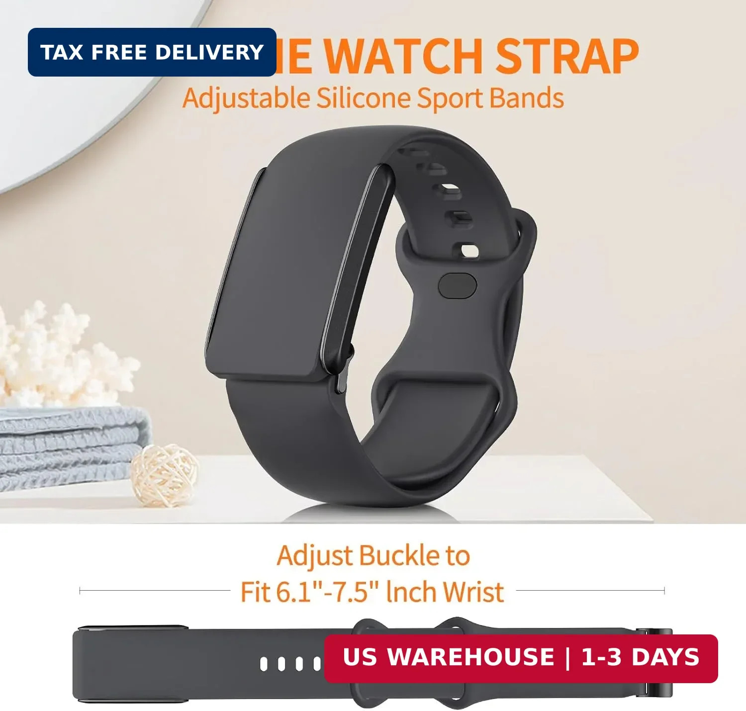 Comfortable Silicone Replacement Strap for Whoop 4.0/3.0 – Adjustable & Odorless