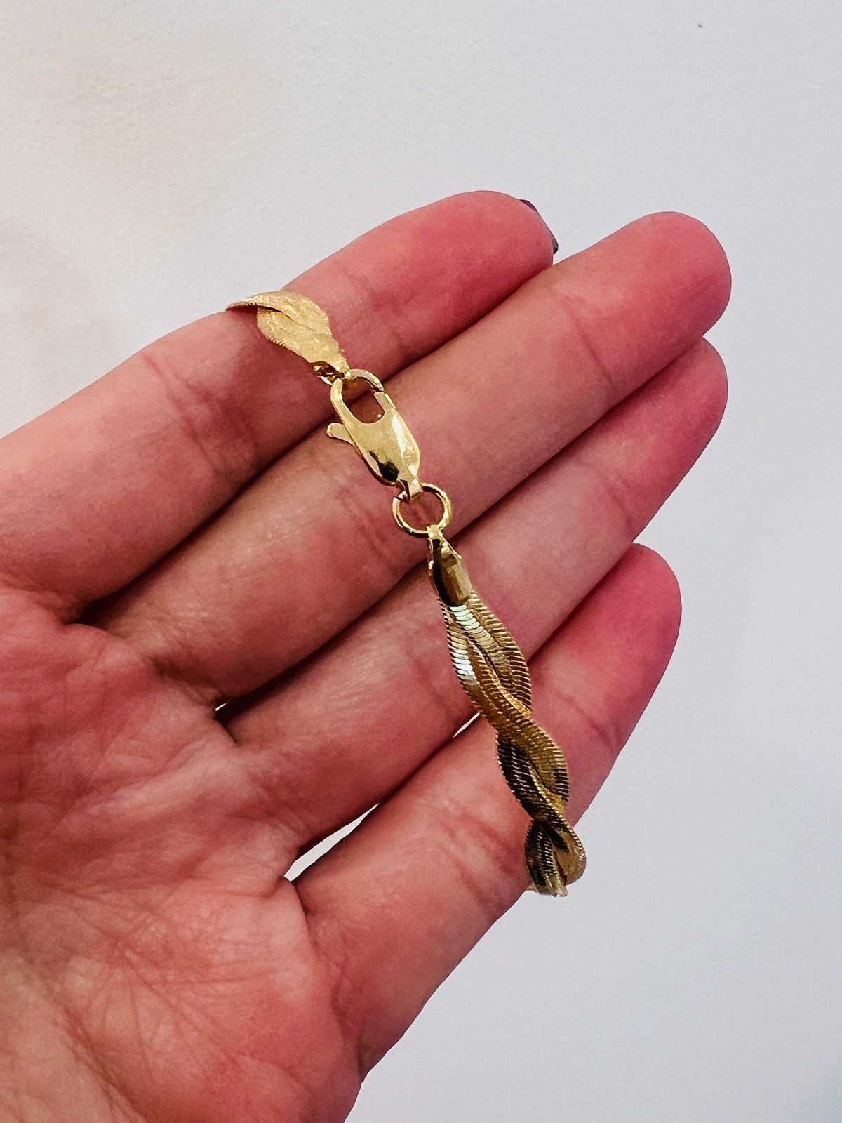 Gold Filled Braided Herringbone Bracelet | 5mm Width