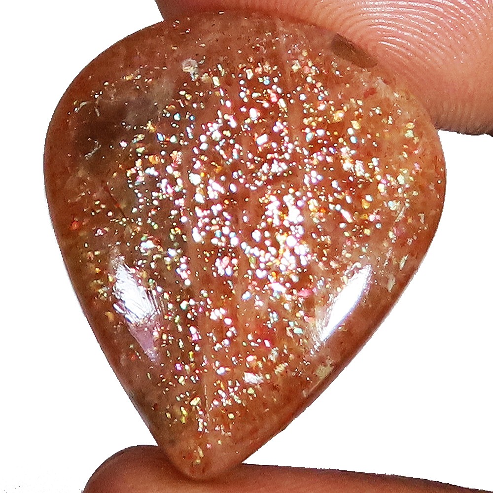 40.55 CT 100% Natural Red Sunstone Pear Cabochon Loose Gemstone 23x27x8 mm GQ-21