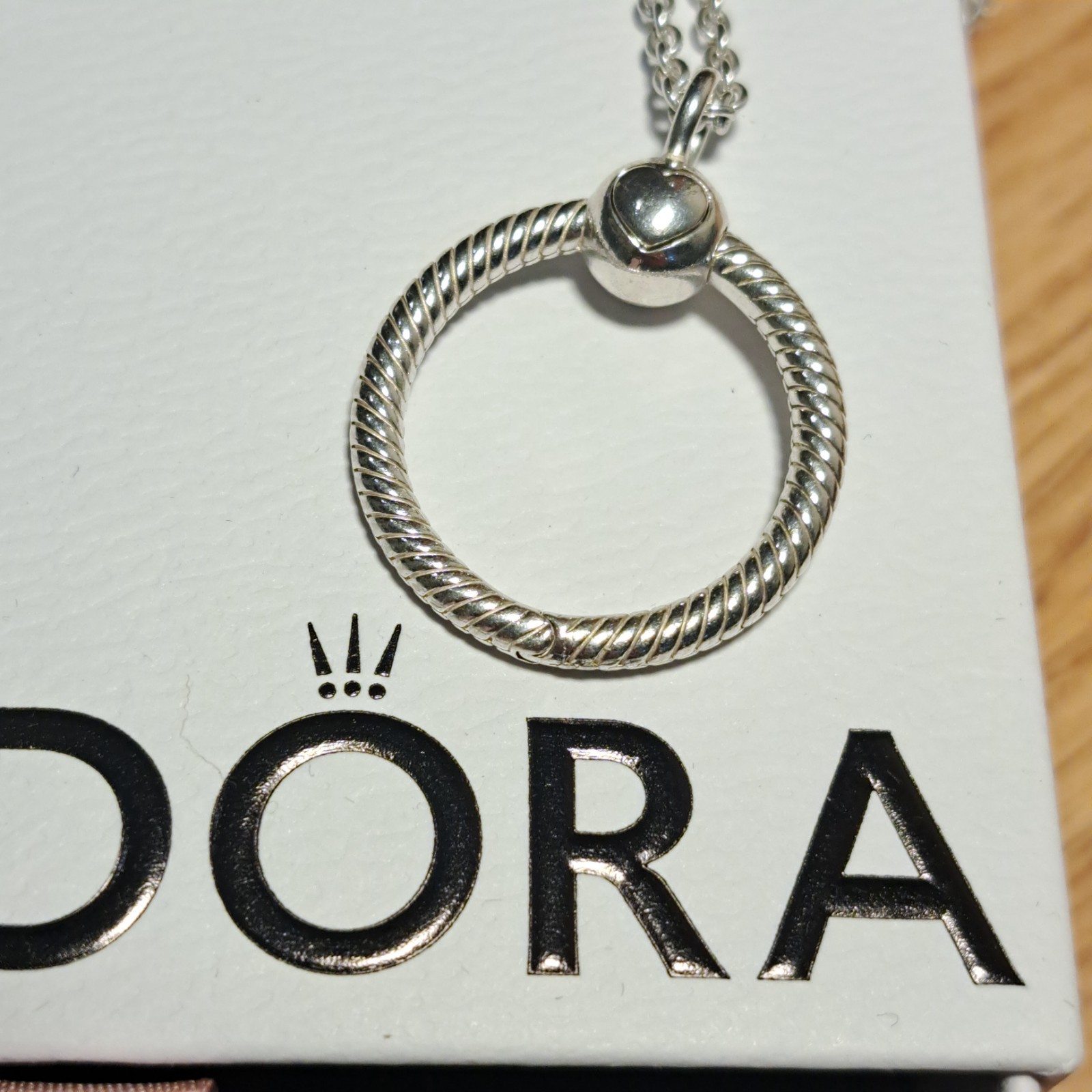 Pandora moments small O Pendant with 60cm Chain – 925 Silver New unused