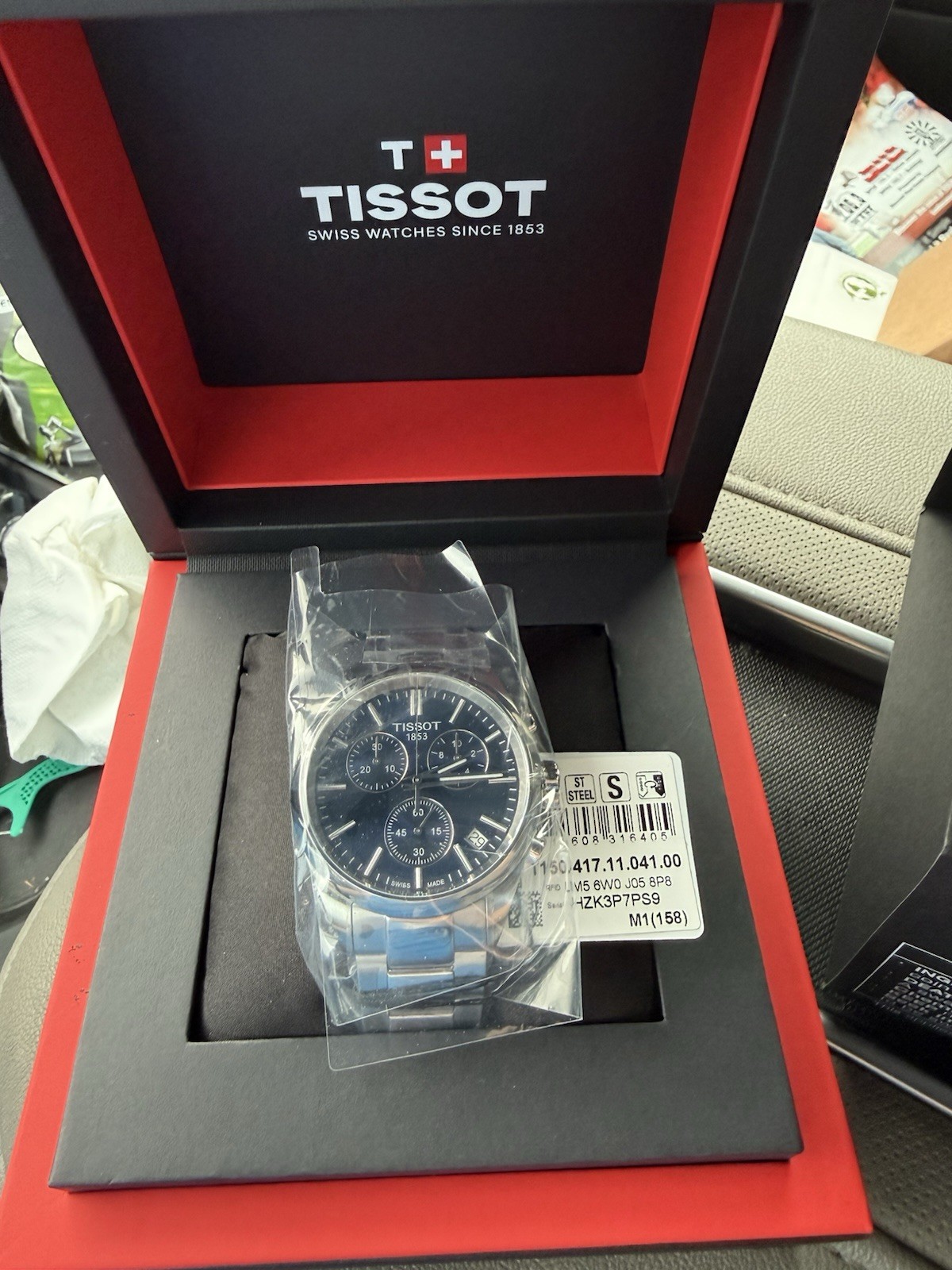 Tissot PR 100 Chronograph 40mm Blue Dial Quartz Date 100m Box & Papers