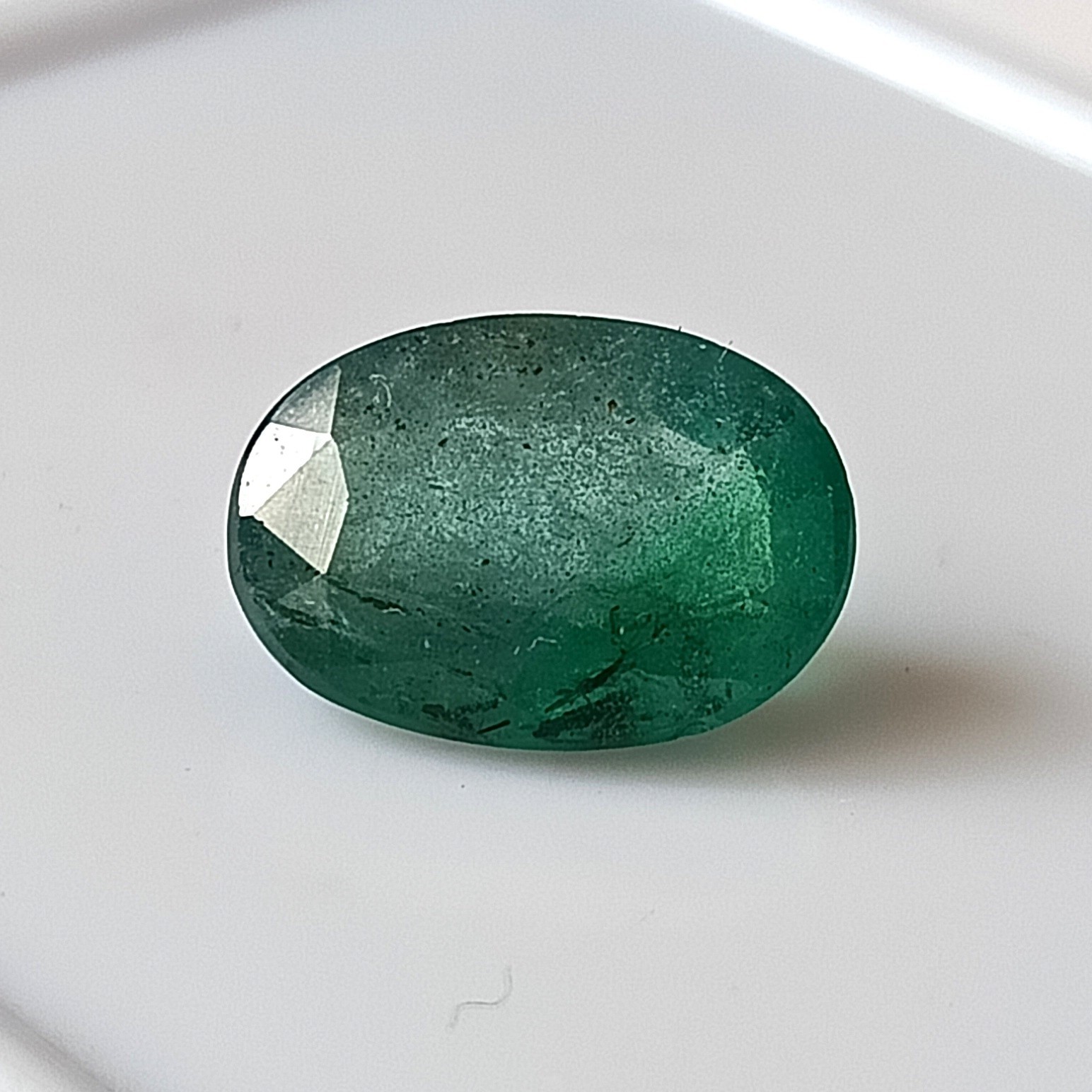 Genuine Zambian Emerald 6.80 Carat Natural Faceted Oval Gemstone 14.7X10.4 mm