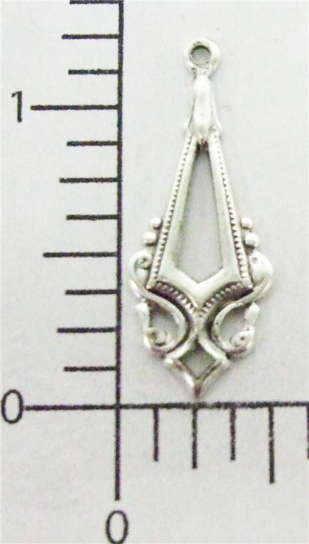 27744 – 2 Pc Victorian Dangle Jewelry Brass Finding Matte SILVER Ox