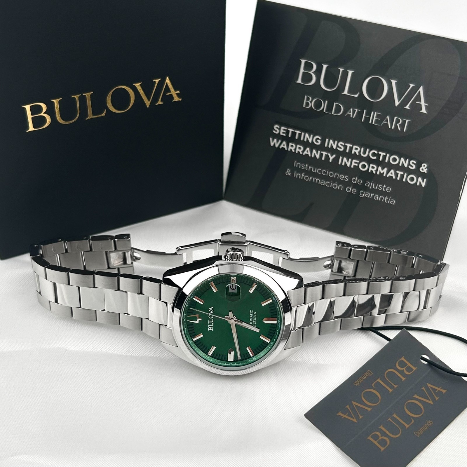 New w/box/Bulova 96B429 Surveyor Automatic Green Dial Automatic |Watch 39MM