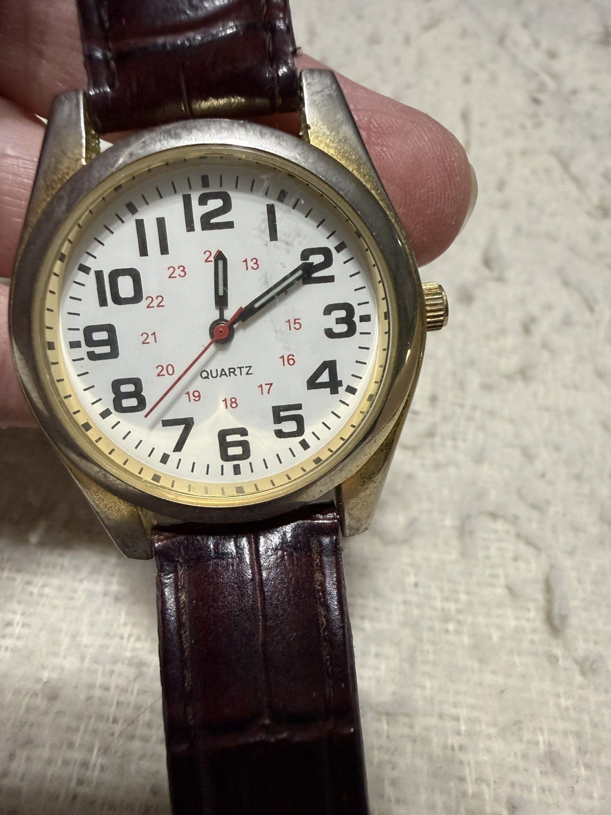 vintage Accutime Watch Corp men quartz watch 24-hour military dial idk if works