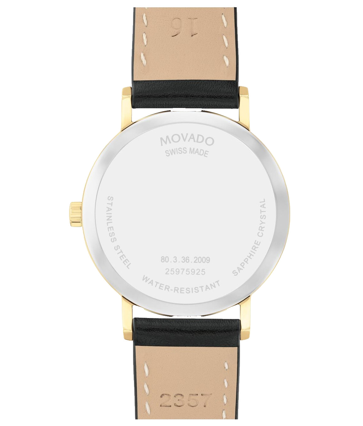 MOVADO SIGNATURE 0607944 BLACK DIAL & LEATHER STRAP QUARTZ 32MM WOMENS WATCH