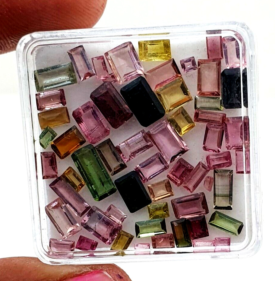 Natural Tourmaline Baguette Cut Gemstone Lot 40 Pcs 2.50×3-5.50×6.50 MM 10 CT