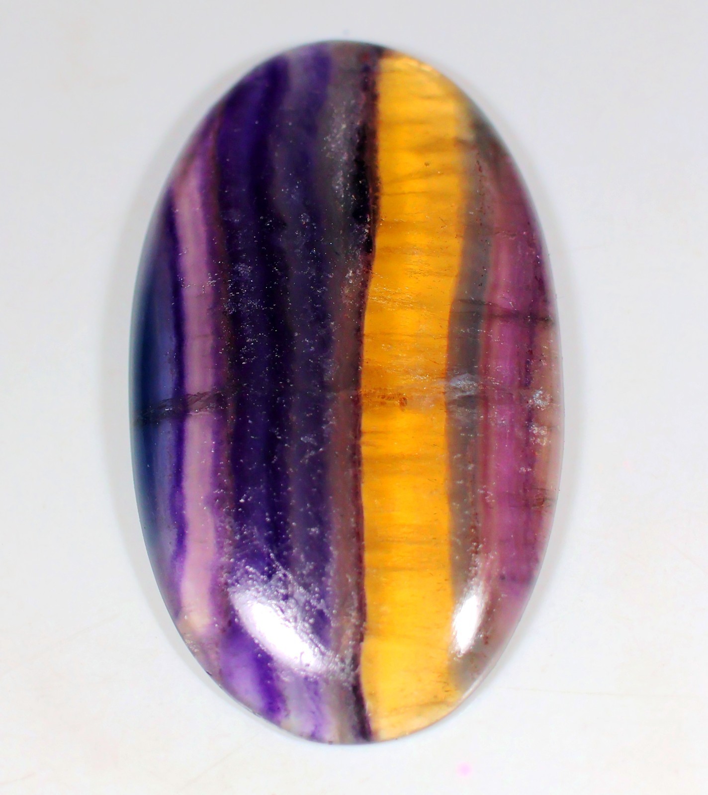65 Crt 6X25X43 mm Natural Multi Purple Fluorite Oval Cabochon Gemstone KC-07