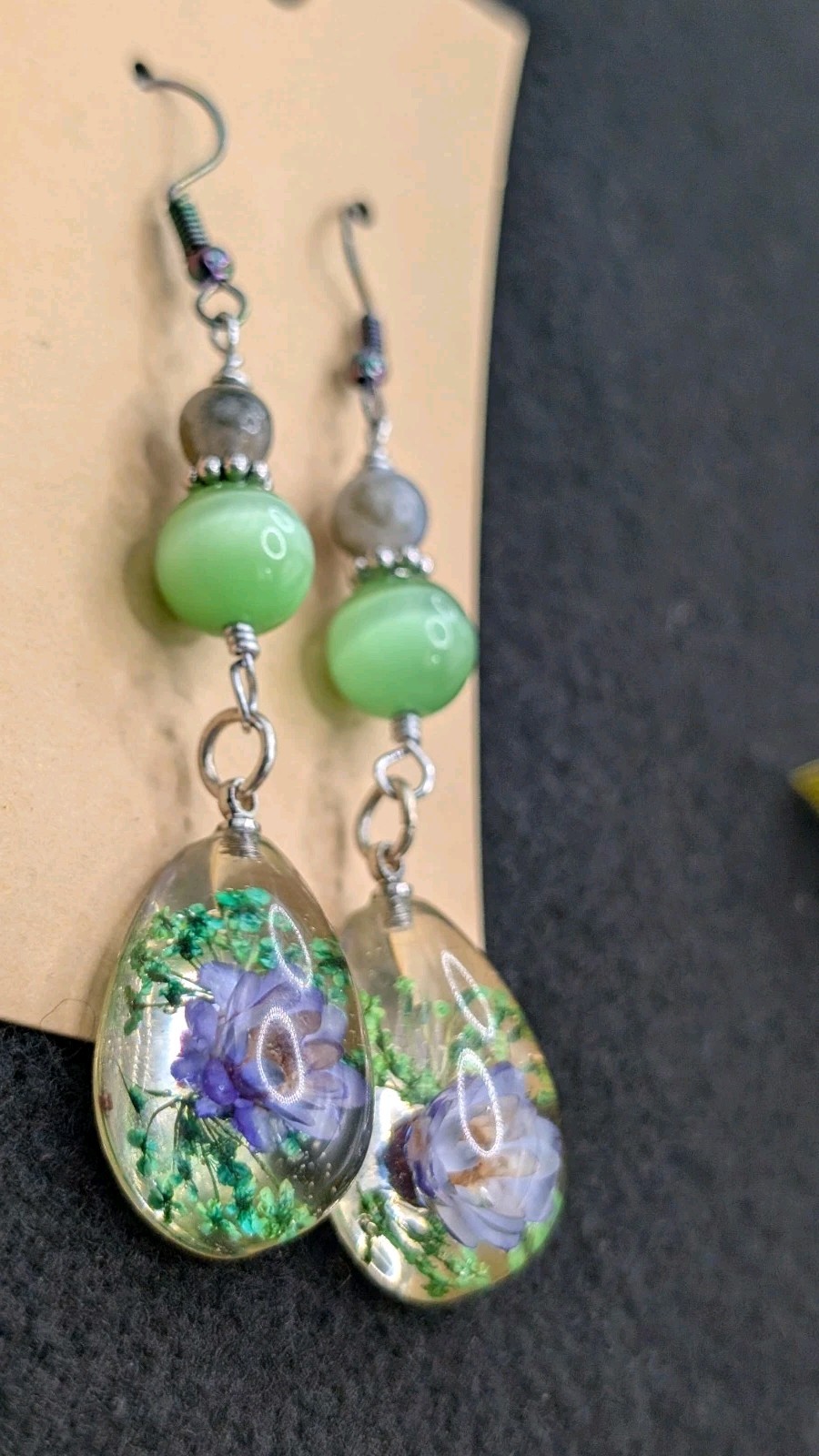 Women’s Flower Stylish Boho Mixed Beaded Drop Dangly Hook Earrings 💙💚🤍🤎