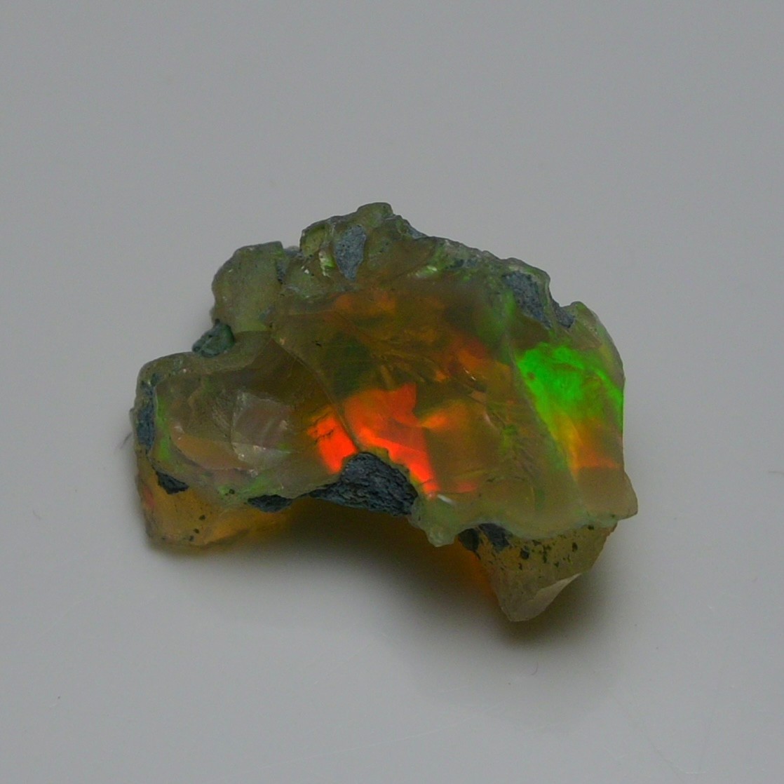 Jewelry Grade Black Opal Rough 13.90 Cts, Natural Ethiopian Raw, Neon Fire Opal