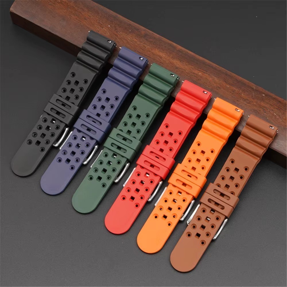 22mm Fluorine Rubber Watch Band Diver Wristwatch Band Quick Release Bracelet