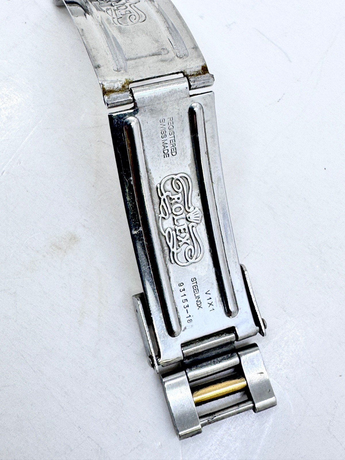 Rolex flip lock Clasp for Steel & Gold Oyster Bracelet Code 93153 18 year 1996