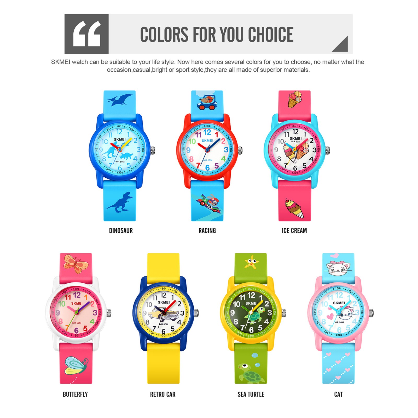 2157 Cartoon Children’s Watch 50 Meter Waterproof Cartoon Printed LDMZ