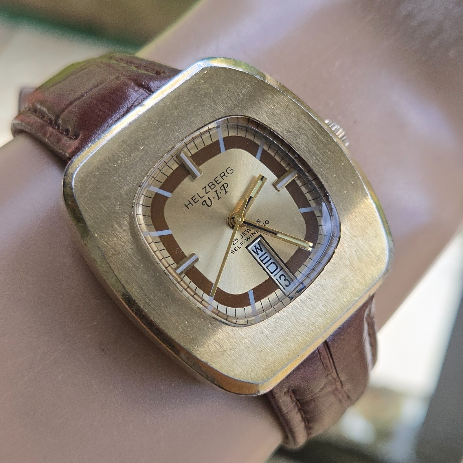 Vintage HELZBERG VIP men’s automatic watch swiss AS 2066 25Jewels 1970s #2