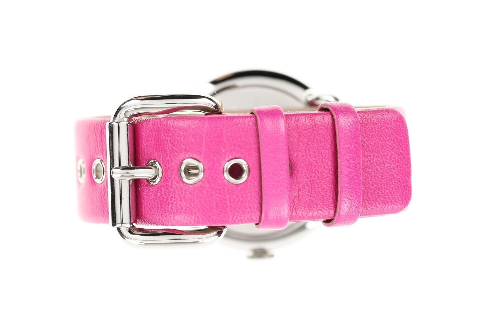 Marc by Marc Jacobs MBM1286 Ladies Watch Vivid Pink Leather Silver Amy 134554